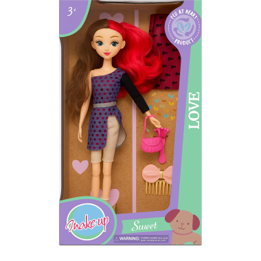 Кукла GLO-UP 25 см с аксессуарами (коричневые и красные волосы) Кукла GLO-UP 25 см с аксессуарами (коричневые и красные волосы)