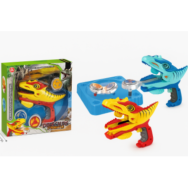 Пускатель с волчками и игровым полем Динозавры, 2 вида 25.9*25.9*7.5