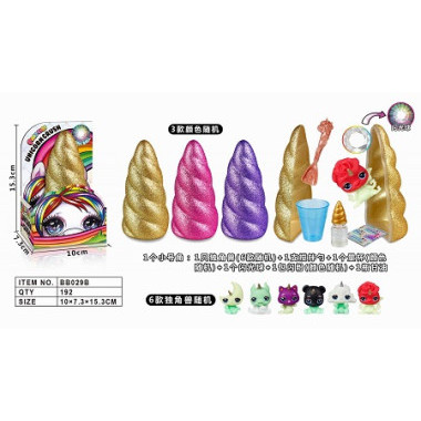 Кукла  Единорожка Poopsies с аксессуарами и набором для изготовления слаймов в капсуле +свет в кор. 15.3х7.3х10см