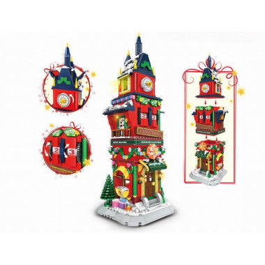 Конструктор WOMA C0275-DS &quot;Новогодняя башня с рождественскими часами обратного отсчета&quot; 1084 дет.