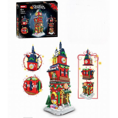 Конструктор WOMA C0275-DS &quot;Новогодняя башня с рождественскими часами обратного отсчета&quot; 1084 дет.