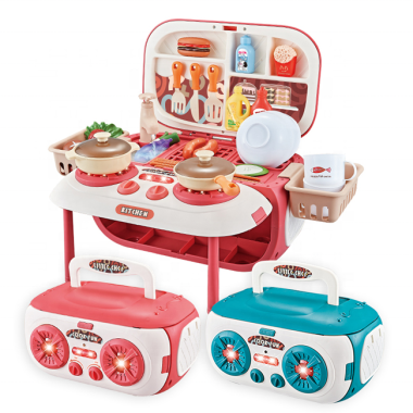 Игровой набор 2в1 Кухня и музыкальный центр синий