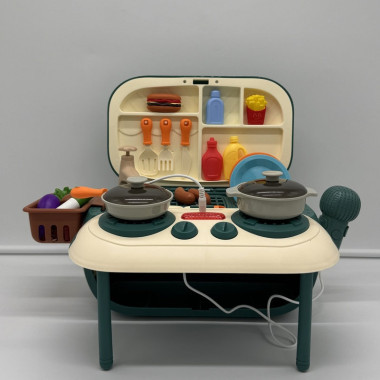 Игровой набор 2в1 Кухня и музыкальный центр синий