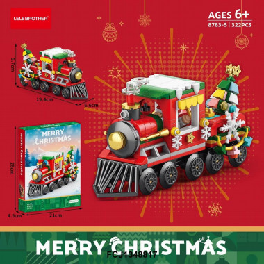 Конструктор 8783-5 LELE BROTHER "Рождественский поезд " 322 дет. 21 х 5 х 28