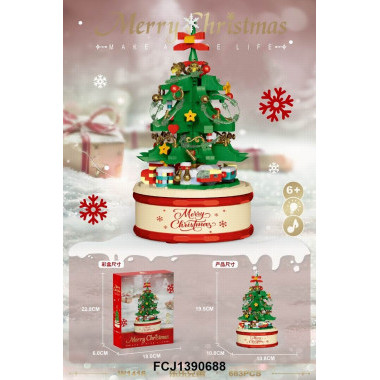 Конструктор W1416 LELE BROTHER "Музыкальная шкатулка Рождественская Ёлочка" 683 дет. 18X6X23