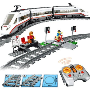 Конструктор 40015 Сити "Скоростной пассажирский поезд" 659 дет р/у на аккумуляторе.