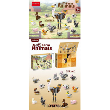 Конструктор LELEBROTHER 9109K12 "Набор Ферма 12в2" 411 дет. 25X19X5