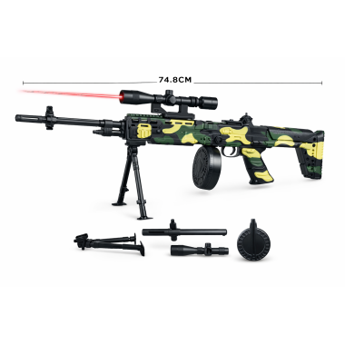 Детская пневматическая винтовка с лазерным прицелом, с подставкой, военный камуфляж 74.8.