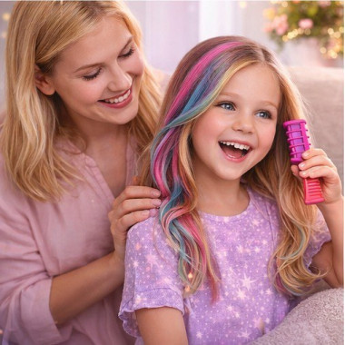 Мелки для волос с насадками 5 цветов 17х3х22