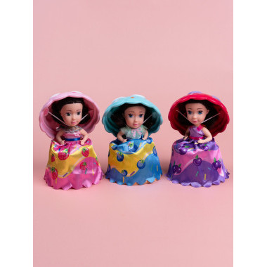 Кукла пирожное Капкейк фрукты 13 см 12 шт в упаковке (6 видов)