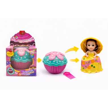 Кукла пирожное Капкейк фрукты 13 см 12 шт в упаковке (6 видов)