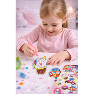 Алмазная мозаика для детей 5+ набор наклеек с кристаллами Sparkle Gem 18 дет.