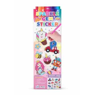 Алмазная мозаика для детей 5+ набор наклеек с кристаллами Sparkle Gem 18 дет.