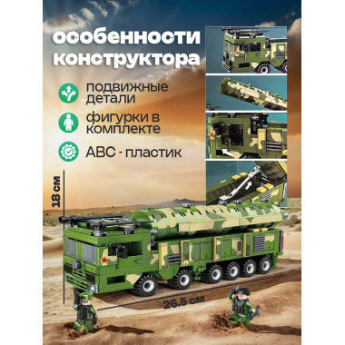 Конструктор ZB 6851 "Ракетный комплекс" 505 дет. 27х7х18