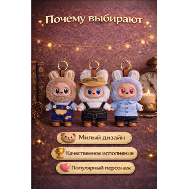 Ограниченная серия 3-го поколения PopMart Pop Labubu Heart Macaron брелок 3 вида. ЦЕНА ЗА 3 шт.