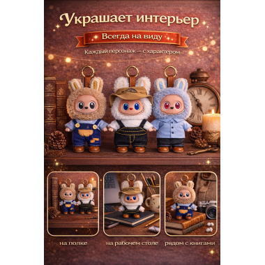 Ограниченная серия 3-го поколения PopMart Pop Labubu Heart Macaron брелок 3 вида. ЦЕНА ЗА 3 шт.