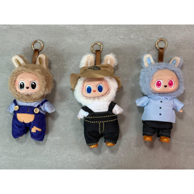 Ограниченная серия 3-го поколения PopMart Pop Labubu Heart Macaron 8-дюймовый плюшевая виниловая кукла брелок [2 комплекта одежды] 3 вида. ЦЕНА ЗА 6 шт.