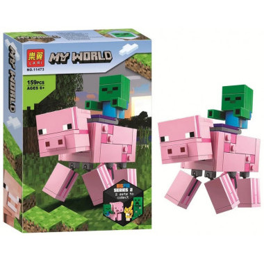 Конструктор LARI 11473 Майнкрафт "Свинья и Зомби-ребенок" 159 дет.17х24х4.5см