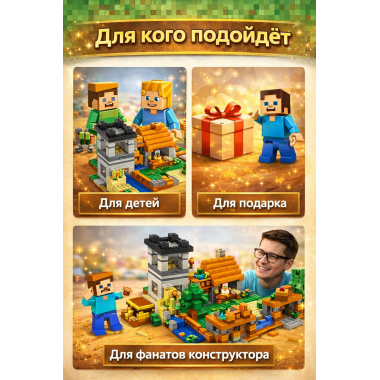 Конструктор PRCK 63125 Майнкрафт "Деревня в пустыне" 1172 дет.