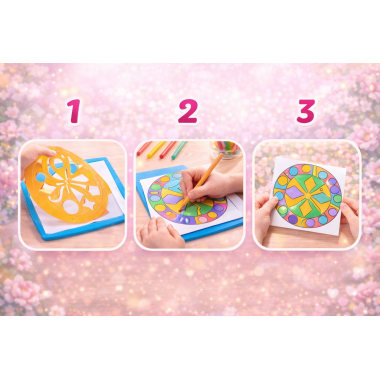 Набор для рисования "Магический трафарет" Геометрия в кор. 26.5х5х26.5см