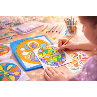 Набор для рисования "Магический трафарет" Геометрия в кор. 26.5х5х26.5см