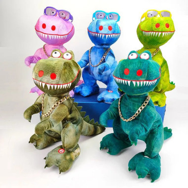 Динозаврик музыкальный на батарейках 33*27 см. (несколько видов)