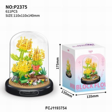 Конструктор Yodaka P2375 "Золотая Хризантема " 611 дет. 13.5x13.5x17.5