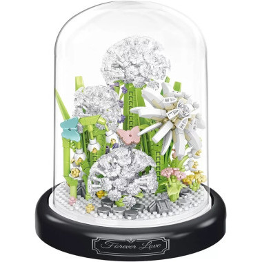 Конструктор YKO P1289 Цветы в колбе "Одуванчик" 660 дет. 13.5x13.5x17.5