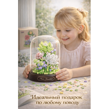 Конструктор Balody 16347 Цветы в колбе "Нежный жасмин", 385 дет. 13x13x16.3