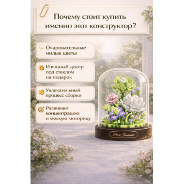 Конструктор Balody 16347 Цветы в колбе "Нежный жасмин", 385 дет. 13x13x16.3