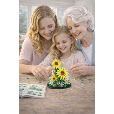 Конструктор Balody 18470 Цветы "Солнечный букет из Подсолнухов" 545 дет. 13x13x16.3 см