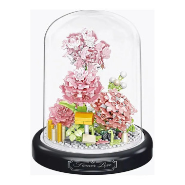 Конструктор Yodaka P1288 "Гвоздика Теплое благословение" 624 дет. 13.5x13.5x17.5