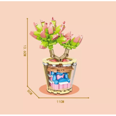 Конструктор 9128 "Серия "Флорист"-Красный молодой лотос" 173 дет. 11х7х17