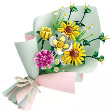 Конструктор Forange Block FC8308 Букет желтый с подсветкой, 479 дет., 21.3x36.0x8.9