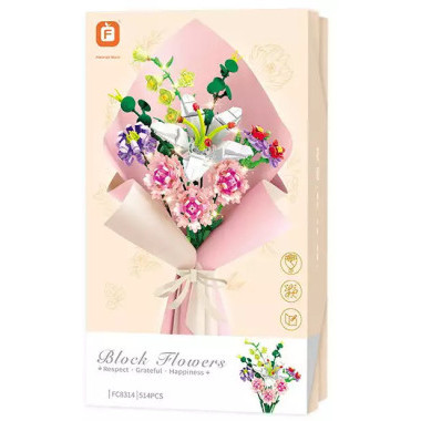 Конструктор Forange Block FC8314 Букет Орхидеи c подсветкой 514дет. 21.3x36x8.9