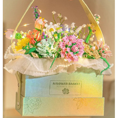 Конструктор "Летний букет в подарочной коробке" с подсветкой, 750 деталей