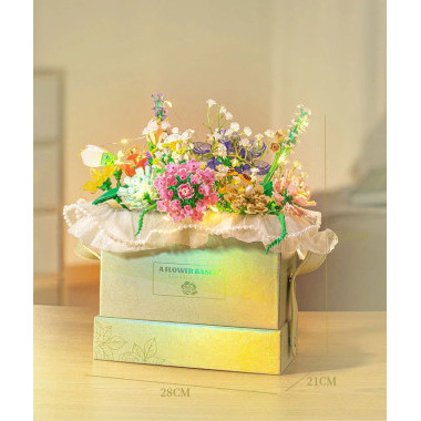 Конструктор "Летний букет в подарочной коробке" с подсветкой, 750 деталей