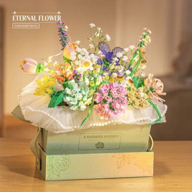 Конструктор "Летний букет в подарочной коробке" с подсветкой, 750 деталей