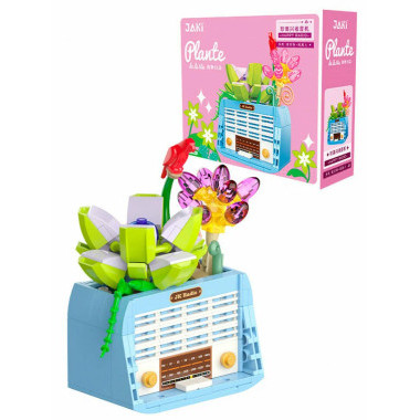 Конструктор Jaki JK2717 Цветы Винтажные суккуленты - радио 19x6x16 см