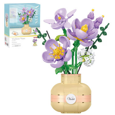Конструктор Balody 21091 Цветы "Фиалки в вазе" с ароматизаторами 539 дет.