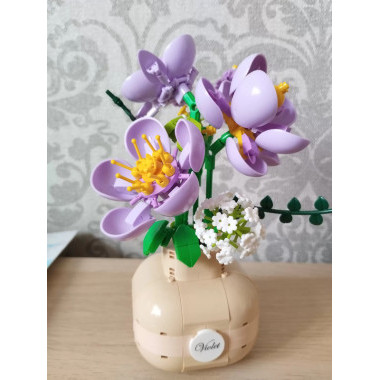 Конструктор Balody 21091 Цветы "Фиалки в вазе" с ароматизаторами 539 дет.