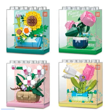 Конструктор Gao Misi T1029 Цветы 4 вида в ассортименте