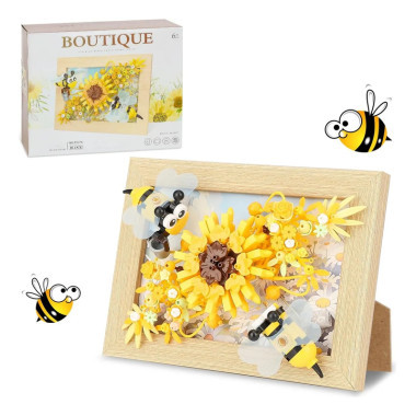 Конструктор P2276 3D Фоторамка пчелы в подсолнухах на магните 322дет.