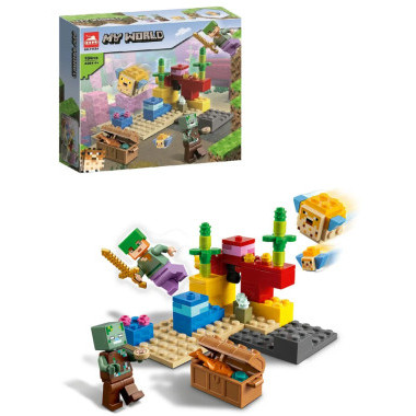 Конструктор 11584 Майнкрафт Коралловый риф" 104 дет. в коробке 19х17х4.5см
