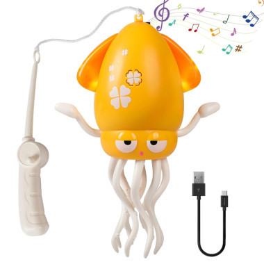 Музыкальная игрушка "Мультяшный танцующий Осьминог" на батарейках звук, свет