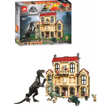 Конструктор BELA 10928 Dinosaur World "Нападение Индораптора в поместье Локвуд" 1046 дет. 50х40х9 см