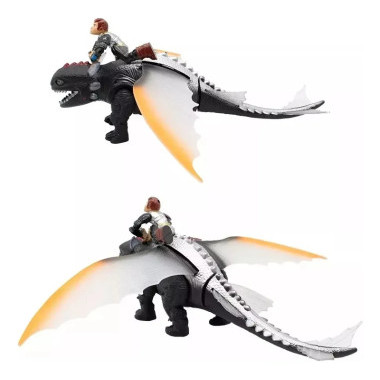 Музыкальная игрушка "Дракон Беззубик с наездником" звук, свет