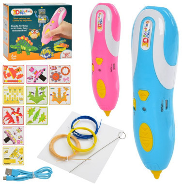 Ручка 3D "Фантазёр" с пластиком 2 вида в коробке 22х6.5х19см