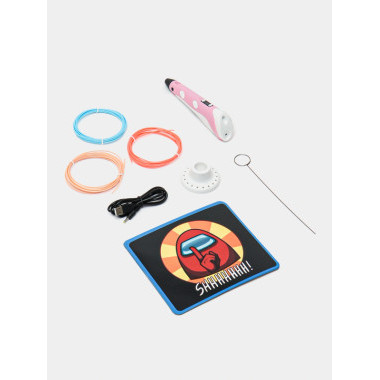 Ручка 3D-6 Among US с набором пластика и подставкой  в коробке 21х6х16.4см