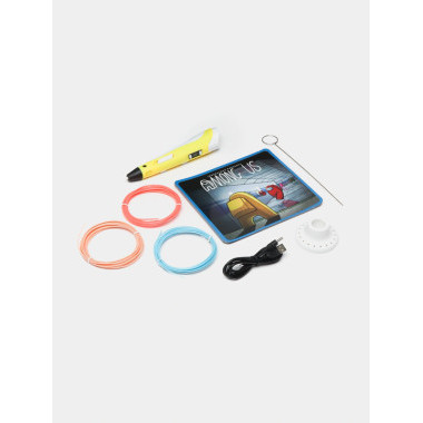 Ручка 3D-6 Among US с набором пластика и подставкой  в коробке 21х6х16.4см